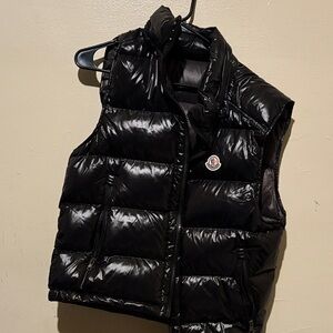 Moncler Shiny Black Quilted Vest